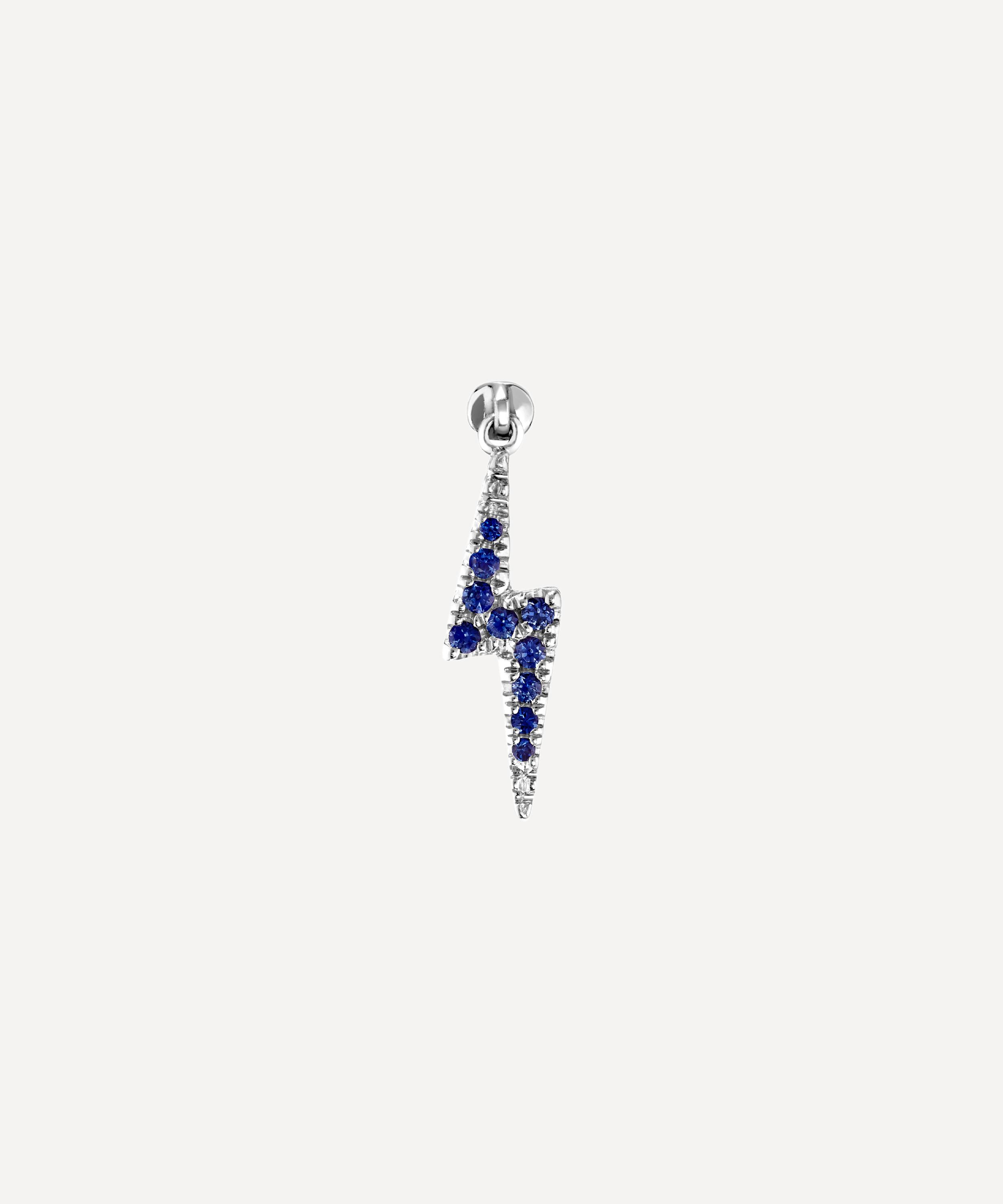 Maria Tash - 18ct Diamond and Sapphire Lightning Bolt Threaded Charm Earring image number 2