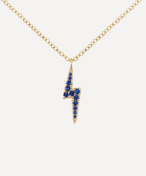 Maria Tash - 14ct Diamond and Sapphire Lightning Bolt Necklace image number 0