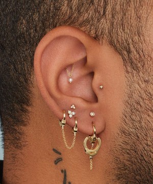 Maria Tash - 14ct 3mm Pearl Trinity Threaded Stud Earring image number 1