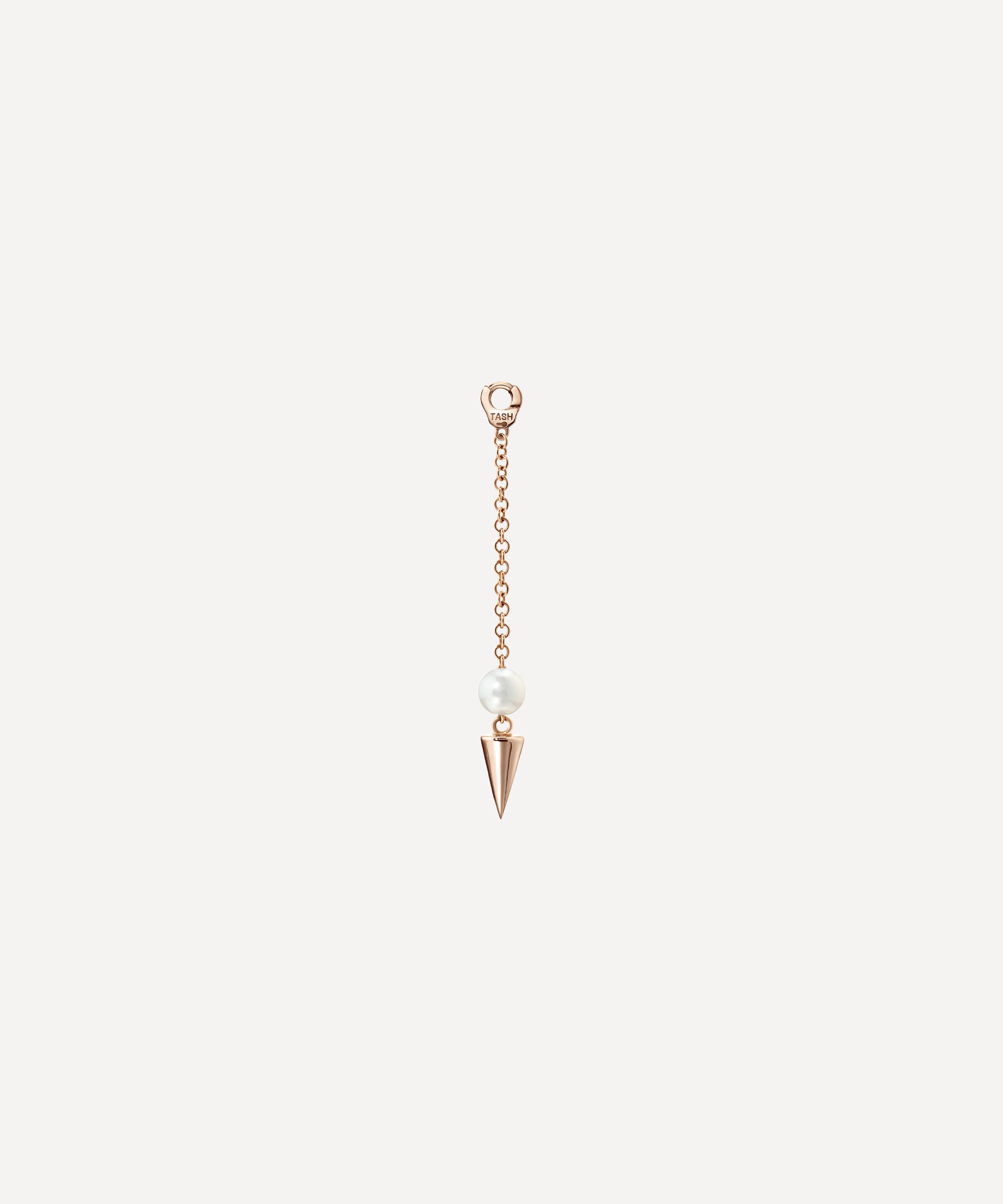 Maria Tash - 14ct 20mm Pearl and Short Spike Pendulum Charm image number 0