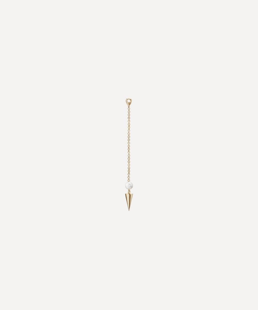 Maria Tash - 14ct Long Pearl and Spike Pendulum Charm
