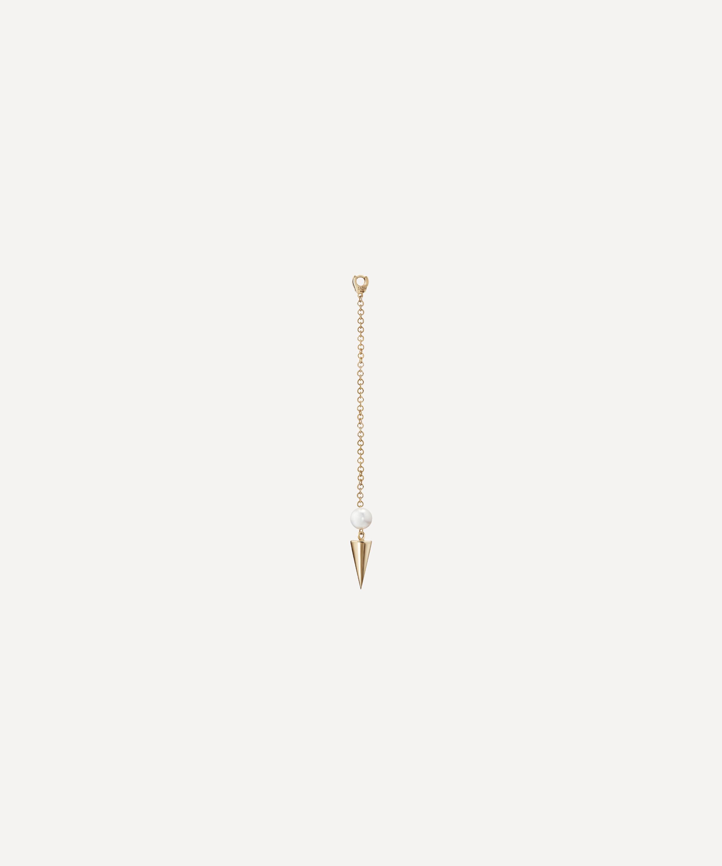 Maria Tash - 14ct 40mm Pearl and Long Spike Pendulum Charm image number 0