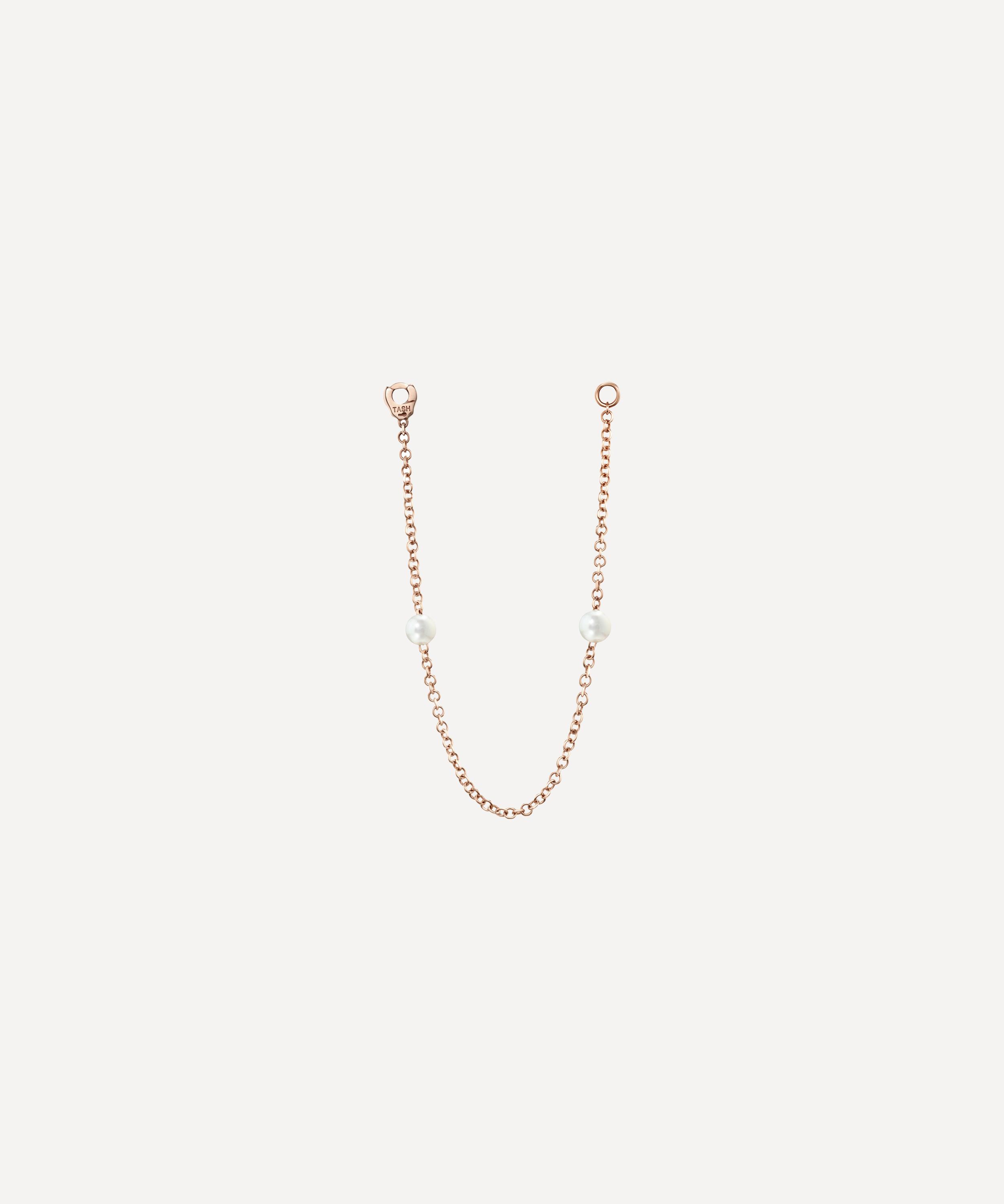 Maria Tash - 14ct 76mm Double Pearl Chain Connecting Charm image number 0