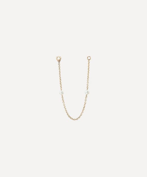 Maria Tash - 14ct 76mm Double Pearl Chain Connecting Charm image number null