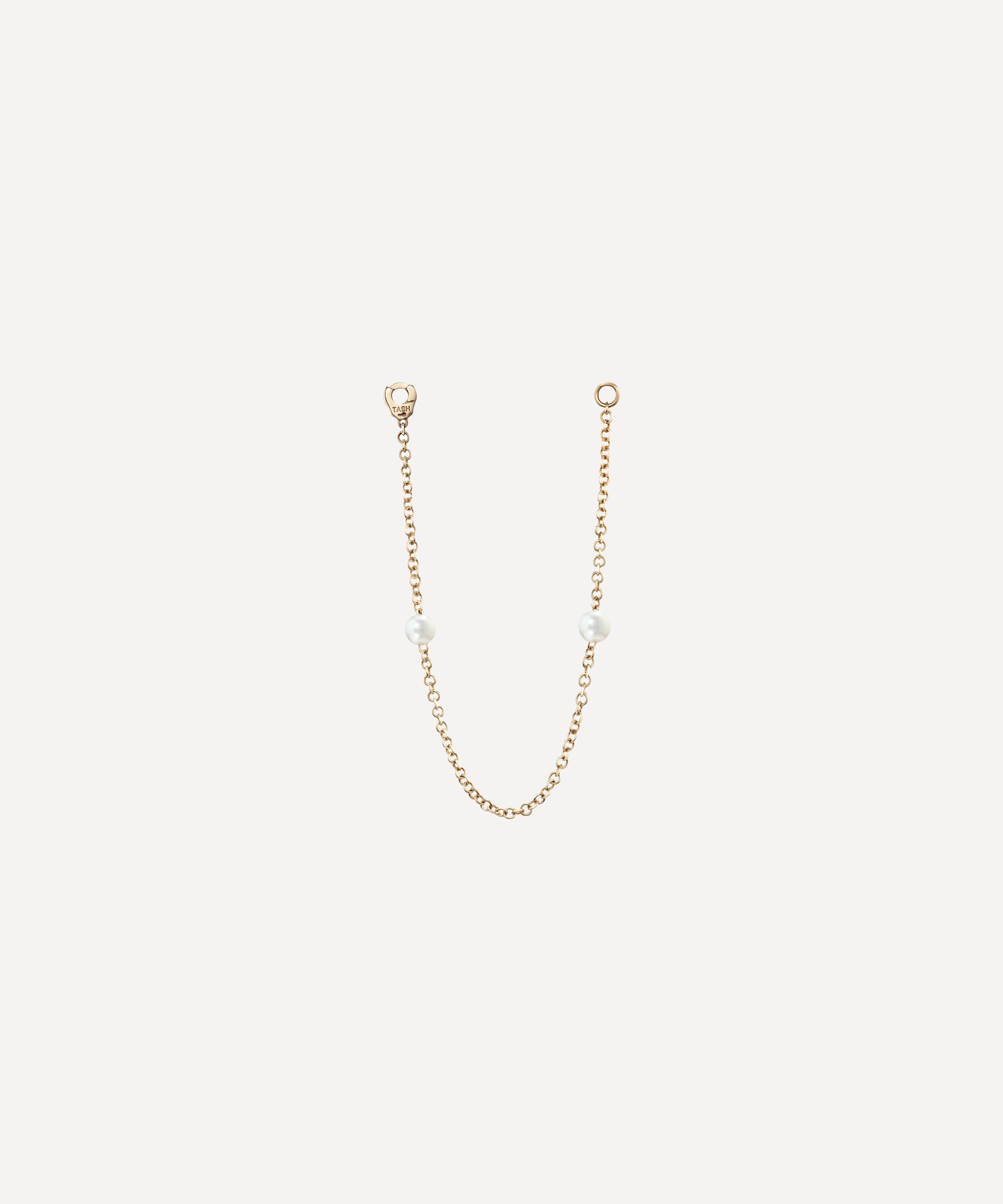 Maria Tash - 14ct 76mm Double Pearl Chain Connecting Charm