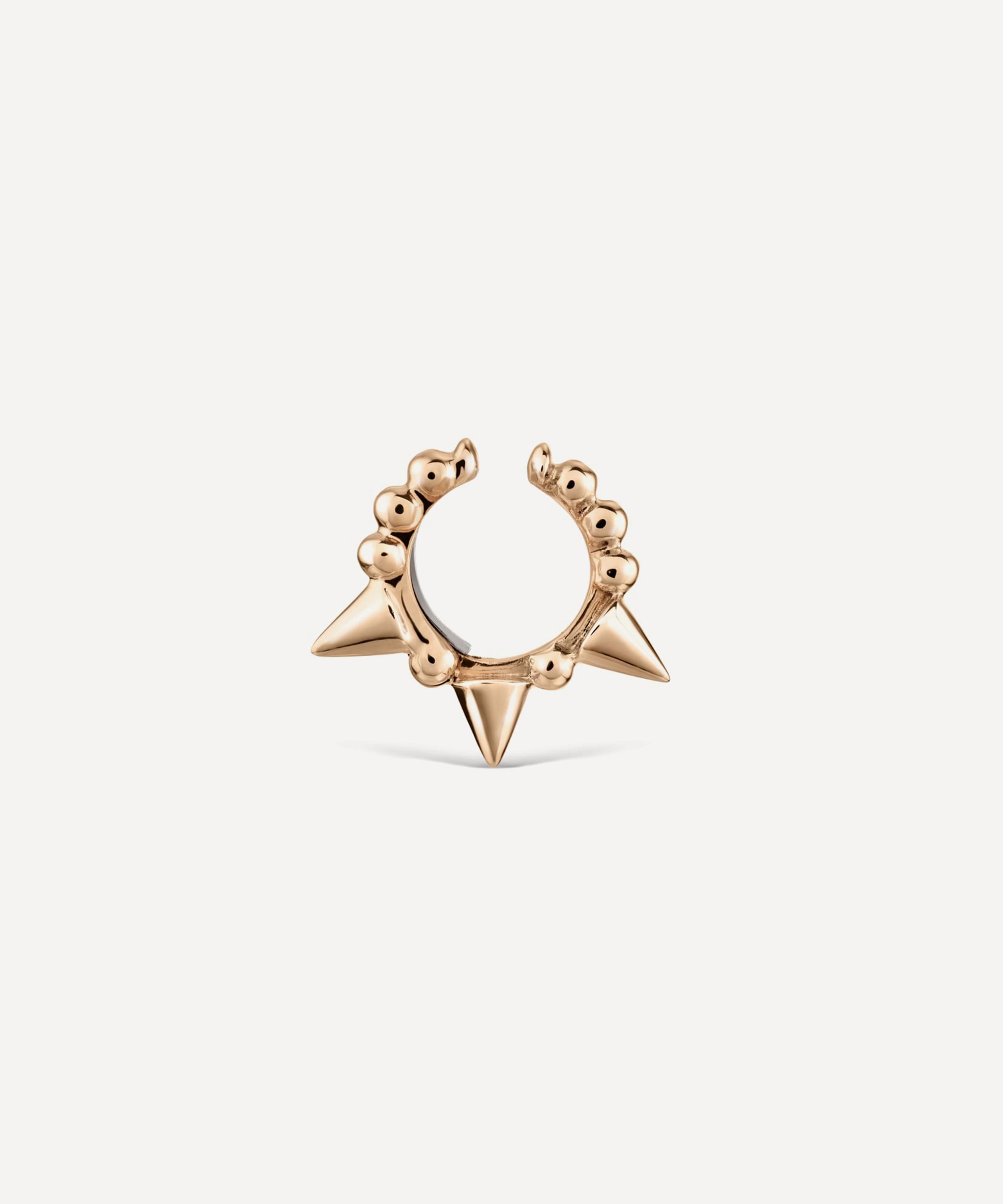 Maria Tash - 14ct 6.5mm Granulated Triple Short Spike Tash Cuff Earring image number 2