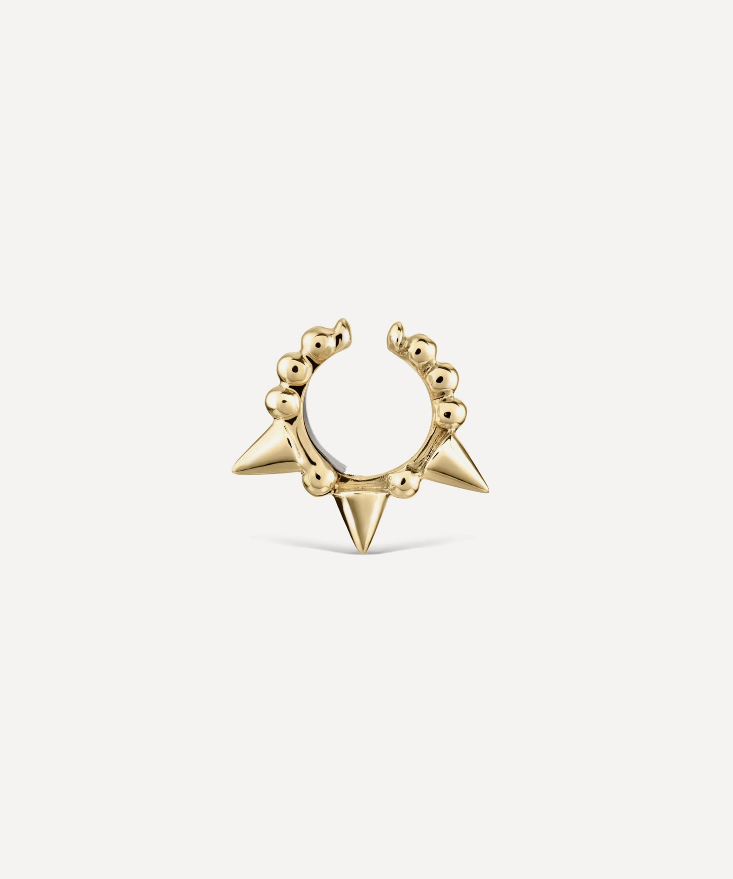 Maria Tash - 14ct 6.5mm Granulated Triple Short Spike Tash Cuff Earring image number 3