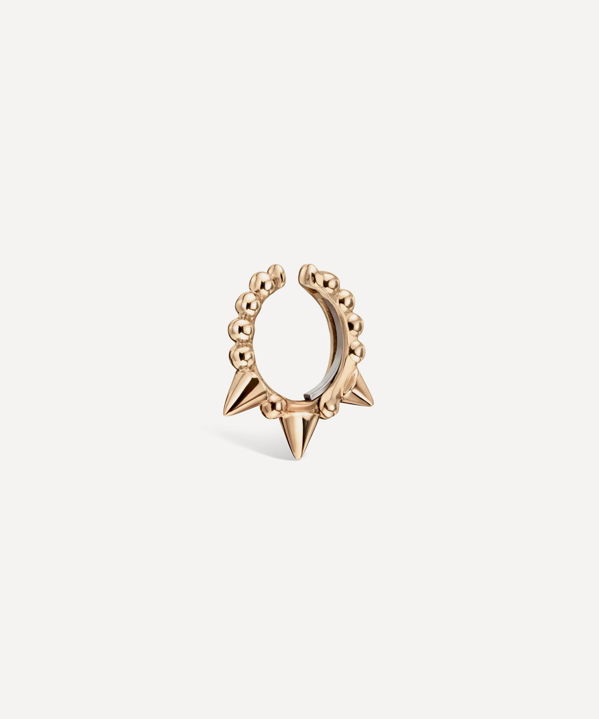 Maria Tash - 14ct 8mm Granulated Triple Short Spike Tash Cuff Earring image number 0