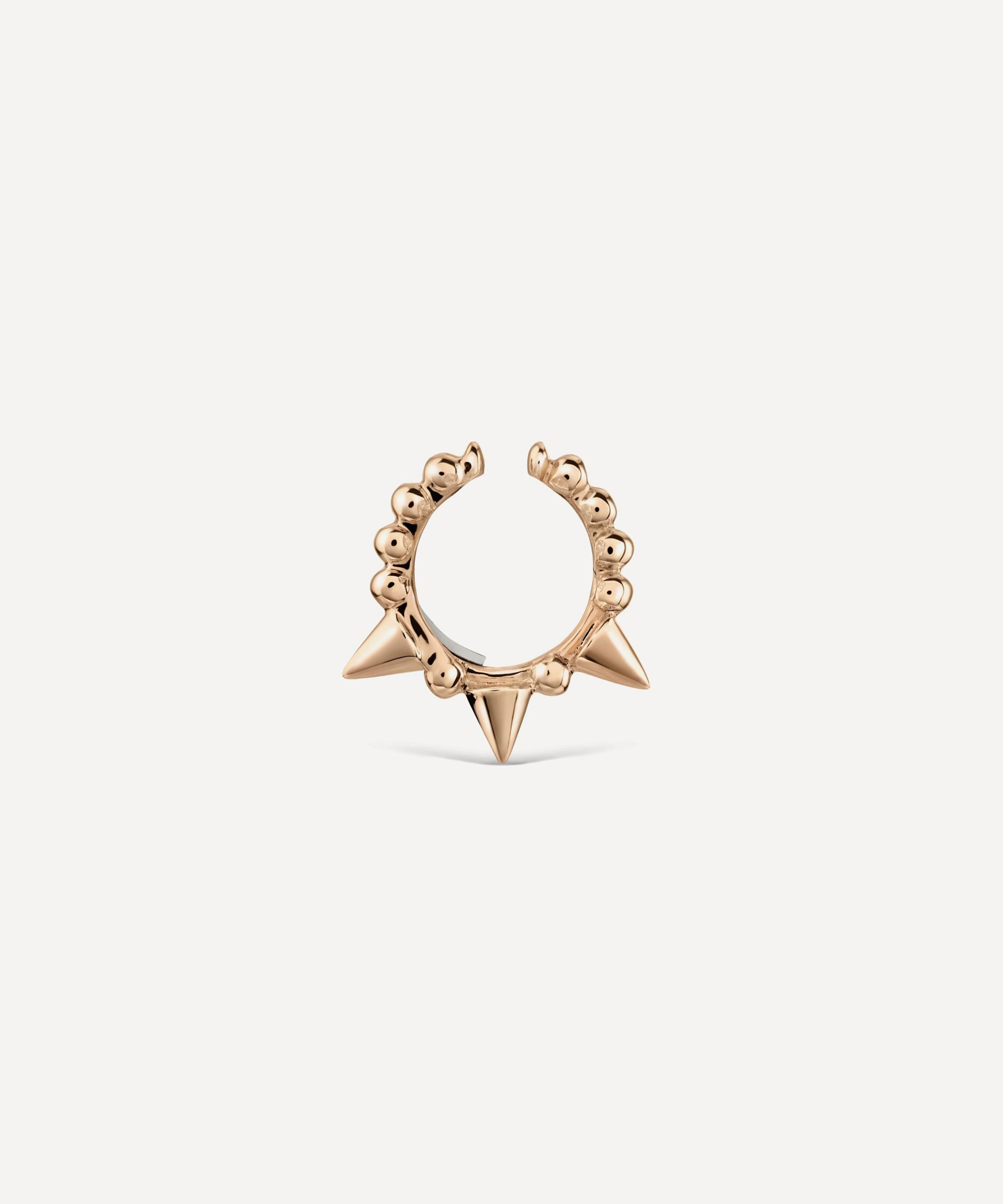 Maria Tash - 14ct 8mm Granulated Triple Short Spike Tash Cuff Earring image number 3