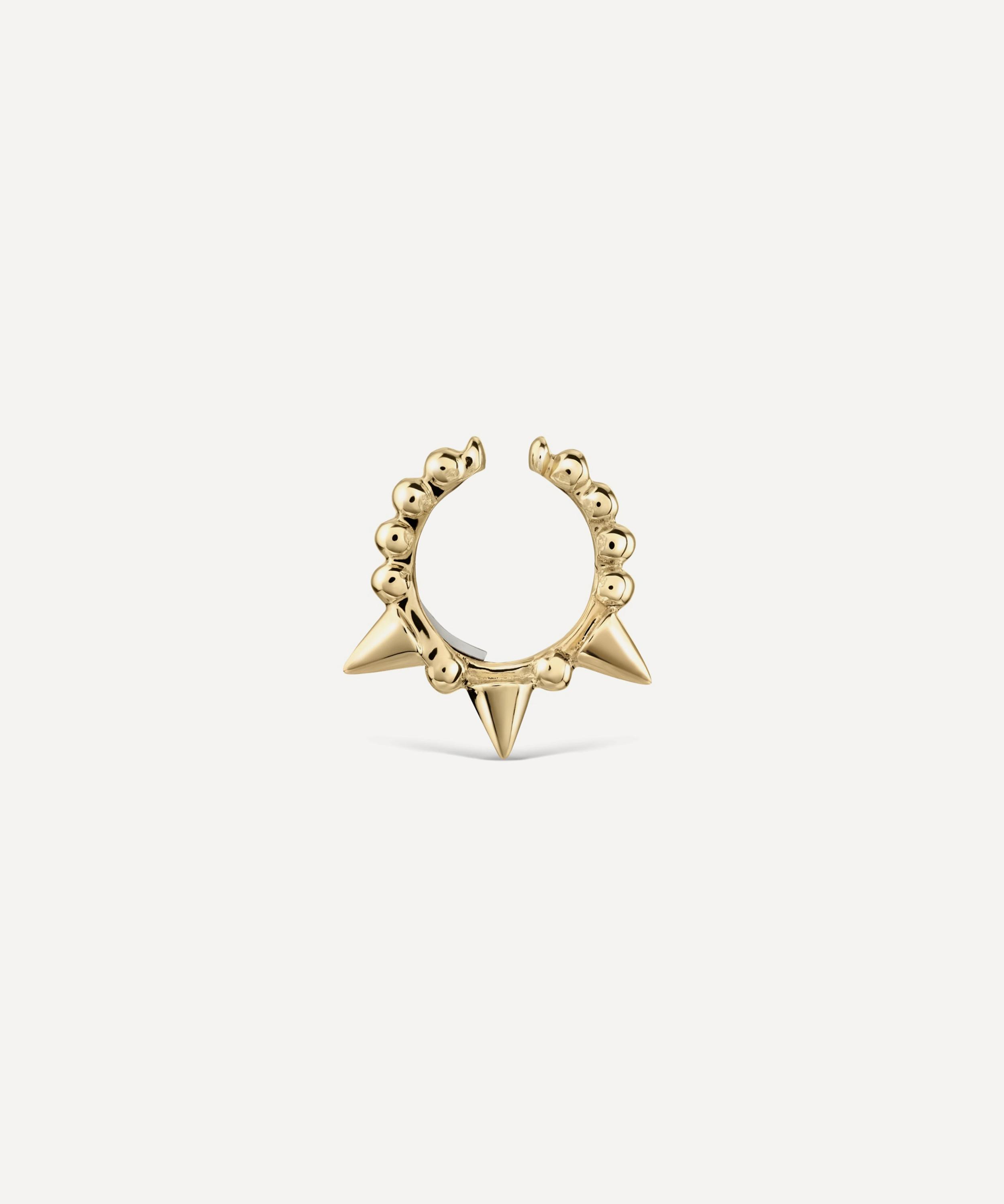 Maria Tash - 14ct 8mm Granulated Triple Short Spike Tash Cuff Earring image number 3