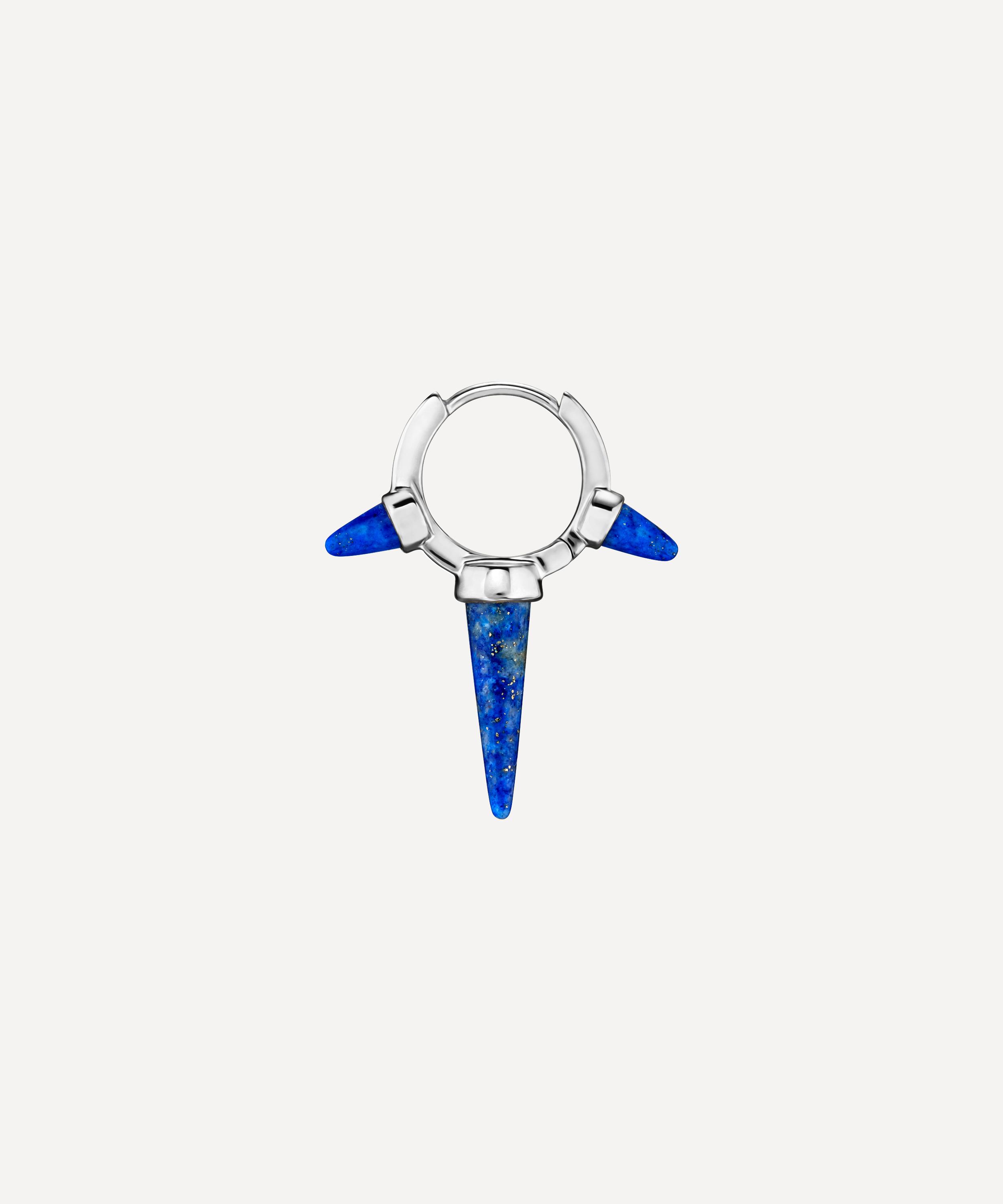 Maria Tash - 14ct 8mm Lapis Triple Long Spike Hoop Earring image number 2