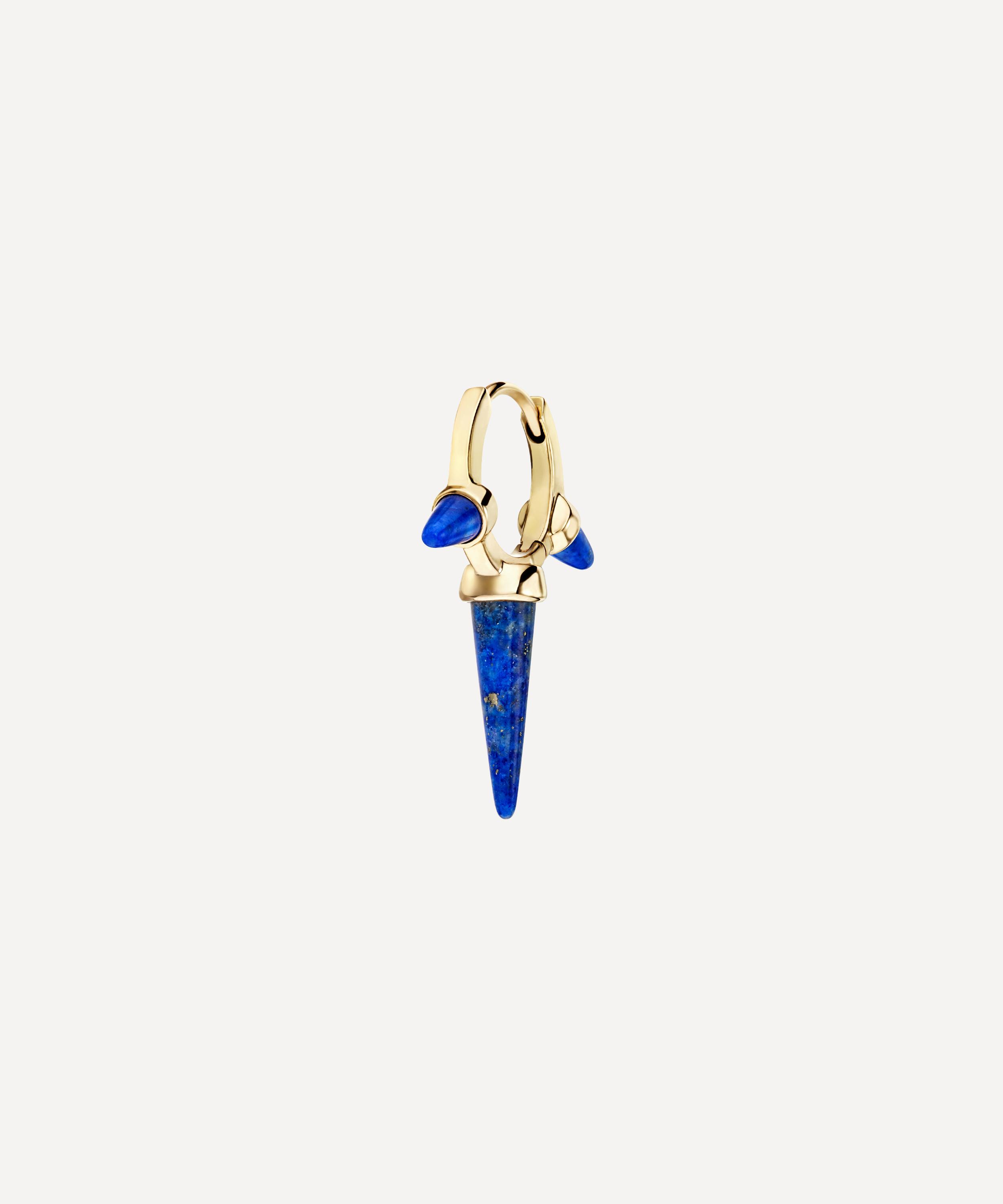 Maria Tash - 14ct 8mm Lapis Triple Long Spike Hoop Earring