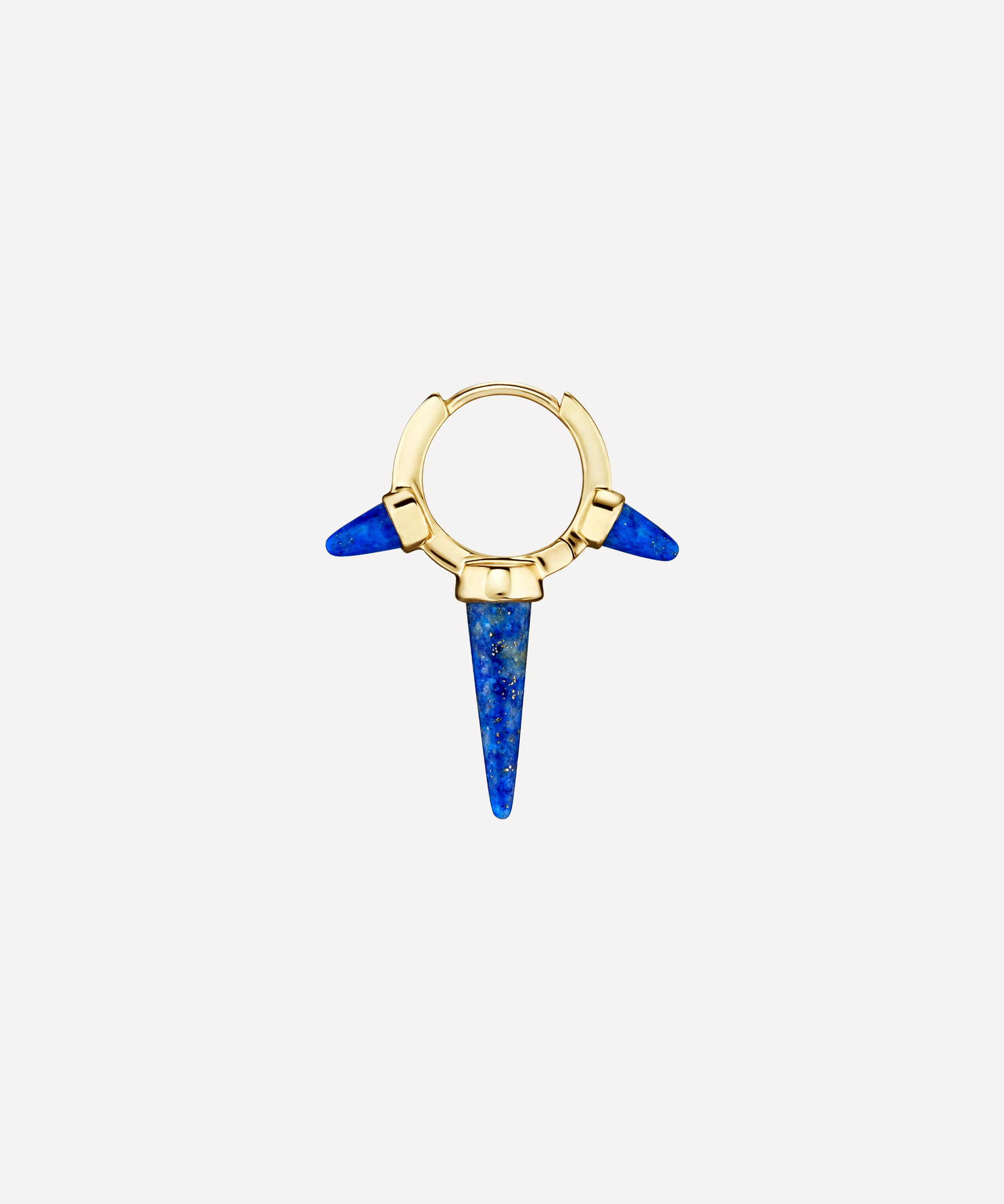 Maria Tash - 14ct 8mm Lapis Triple Long Spike Hoop Earring image number 1