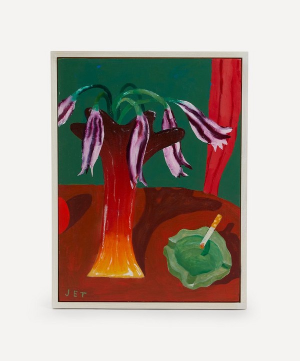 Jack Tierney - Lilies in Red Vase Original Framed Painting image number null