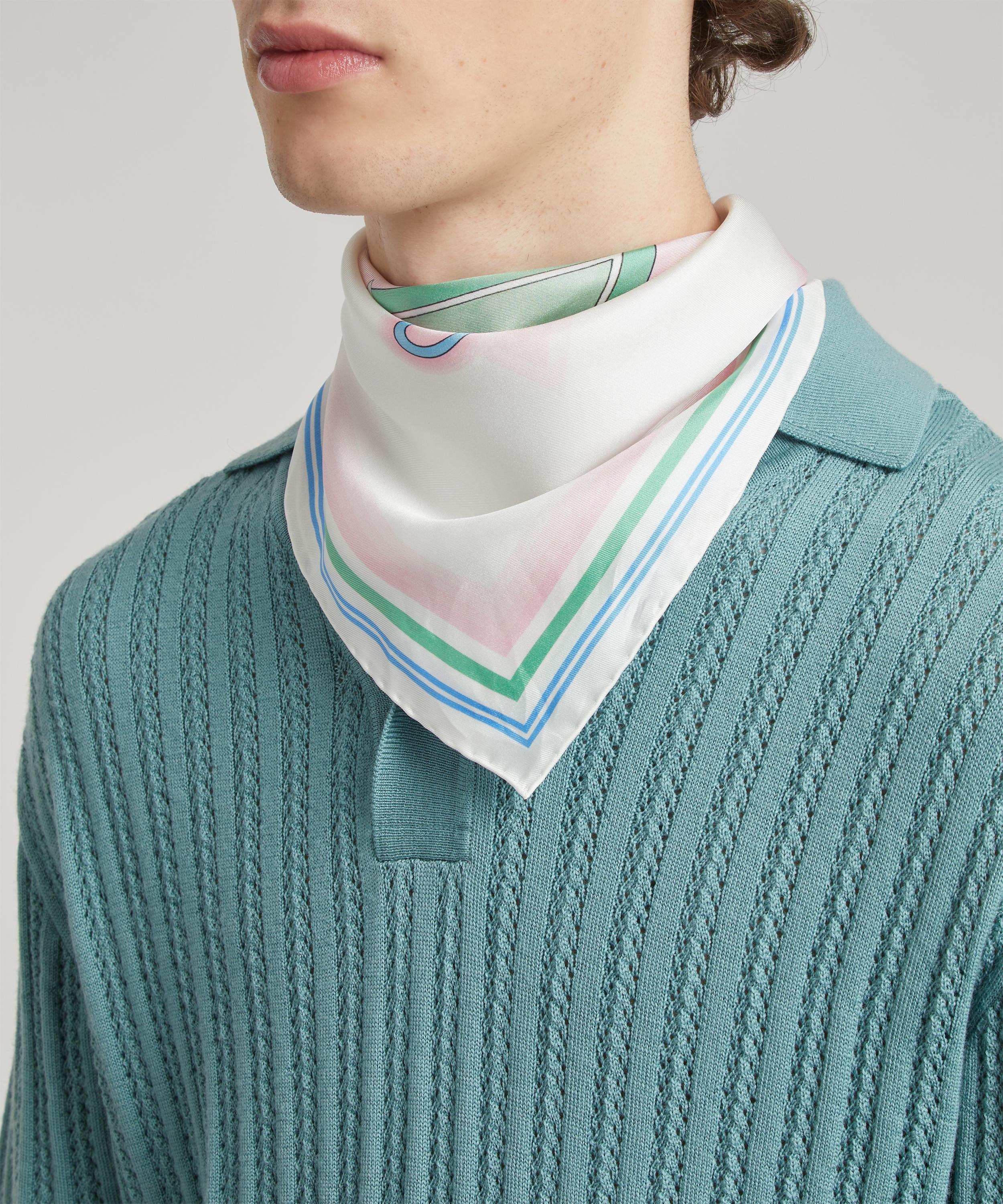Casablanca - Tennis Club Printed Silk Scarf image number 5