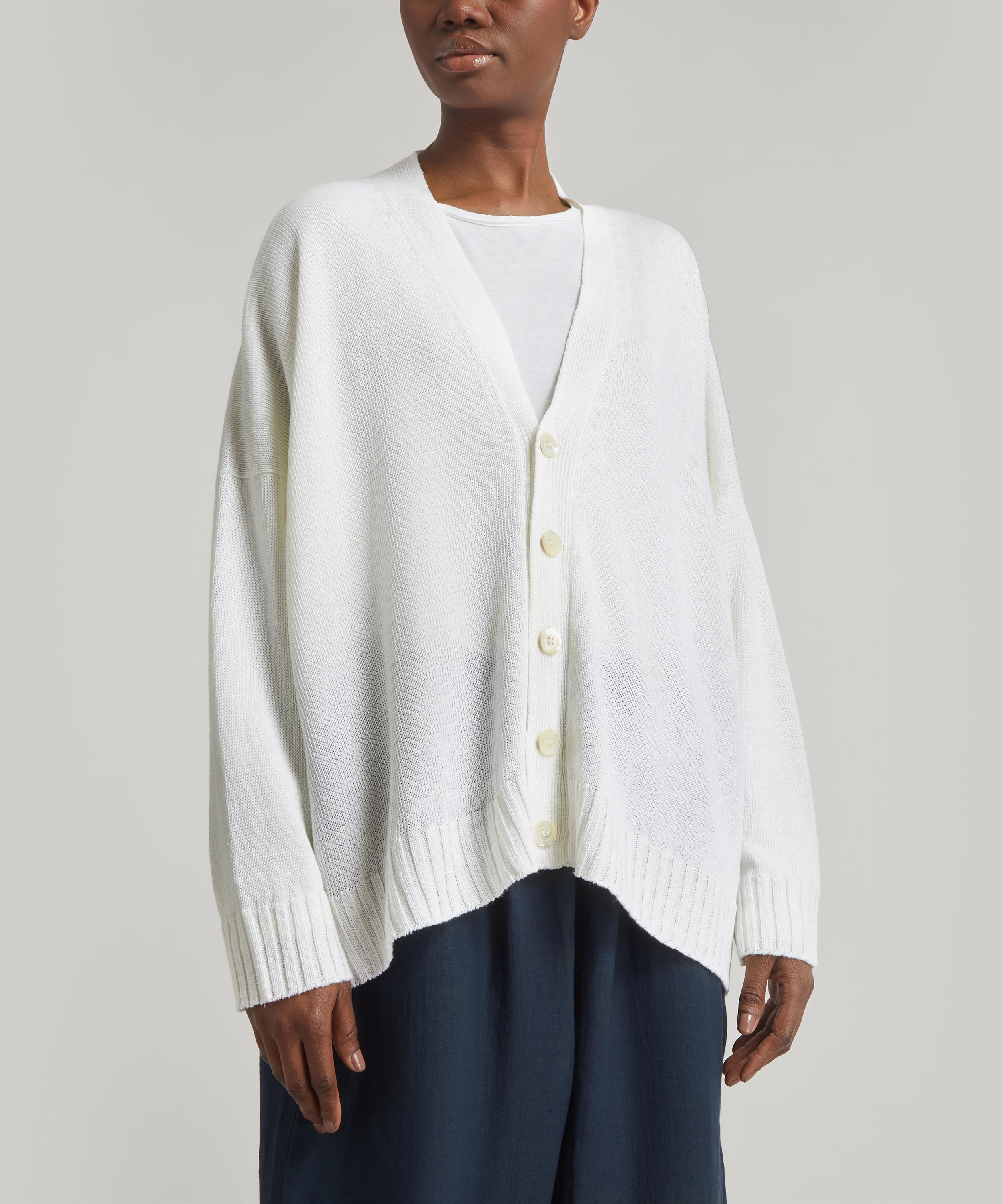 Heavy Linen Cardigan, Oversize Linen Jacket, Loose Fit