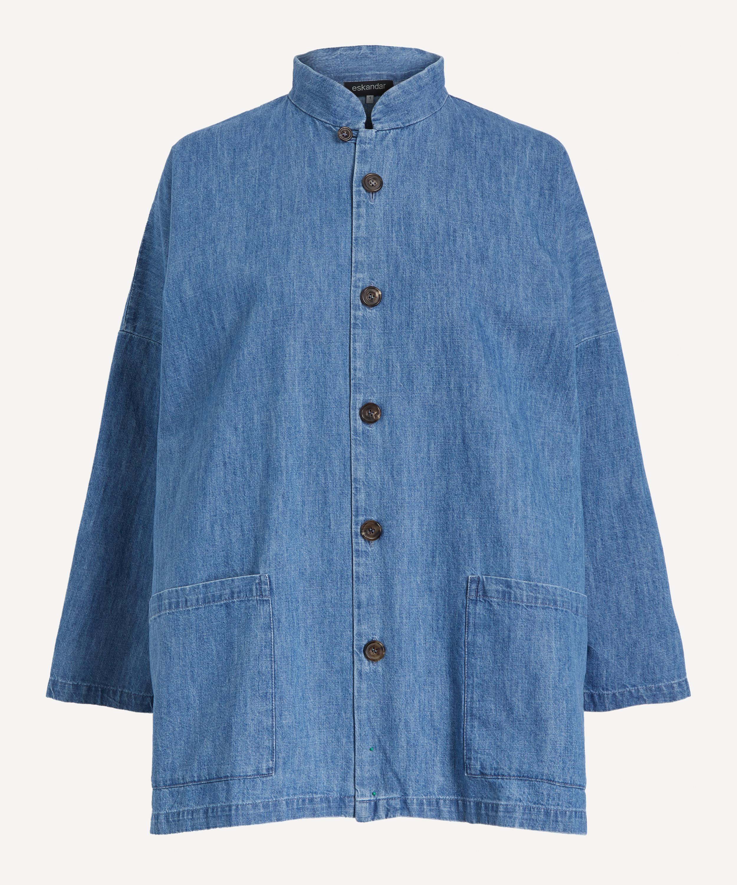 Eskandar - Denim Mandarin Jacket image number 0