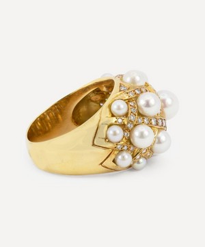 Kojis - 18ct Gold Pearl and Diamond Criss-Cross Ring image number 3