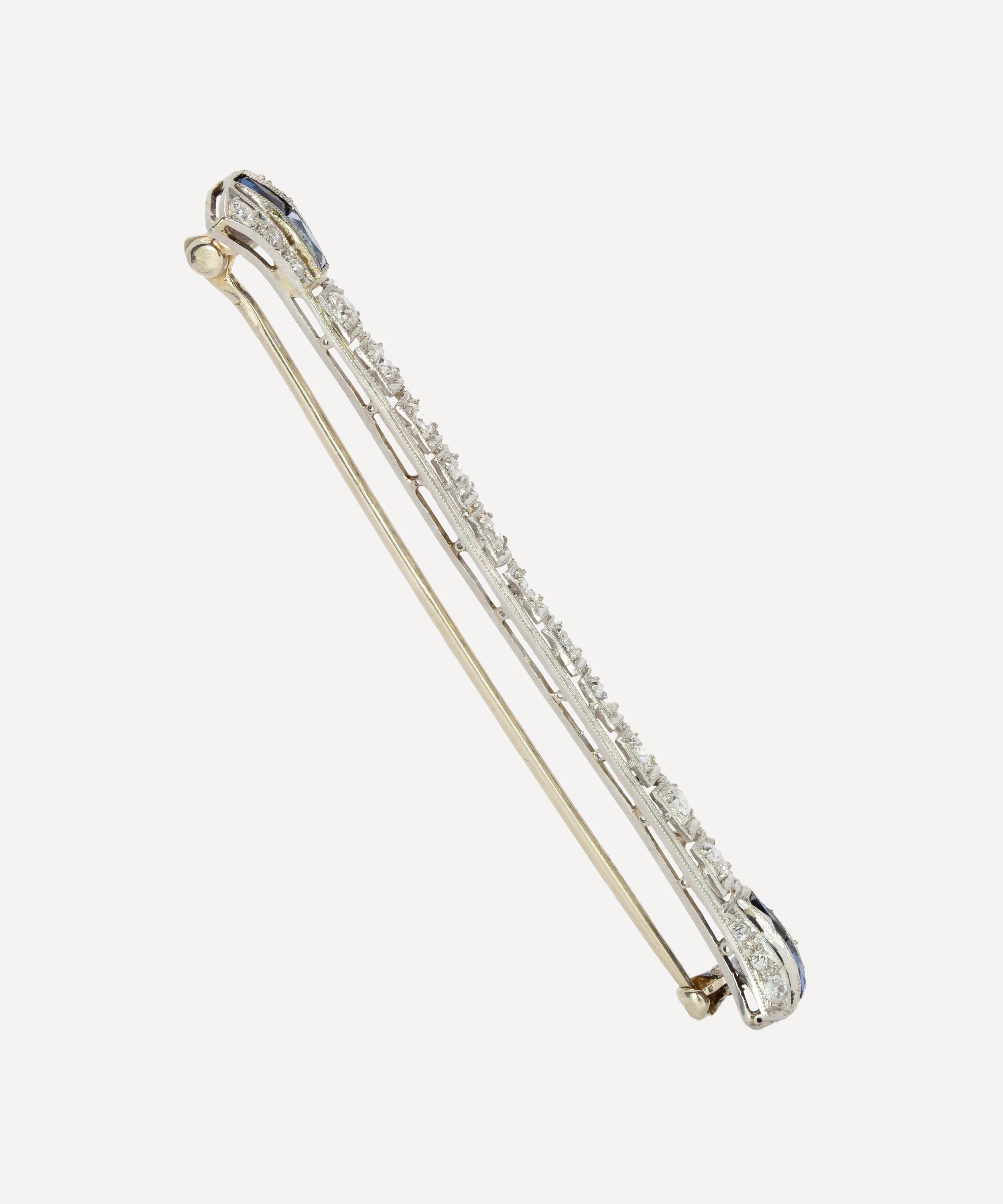 Kojis - Platinum 1920s Art Deco Diamond Bar Brooch image number 1