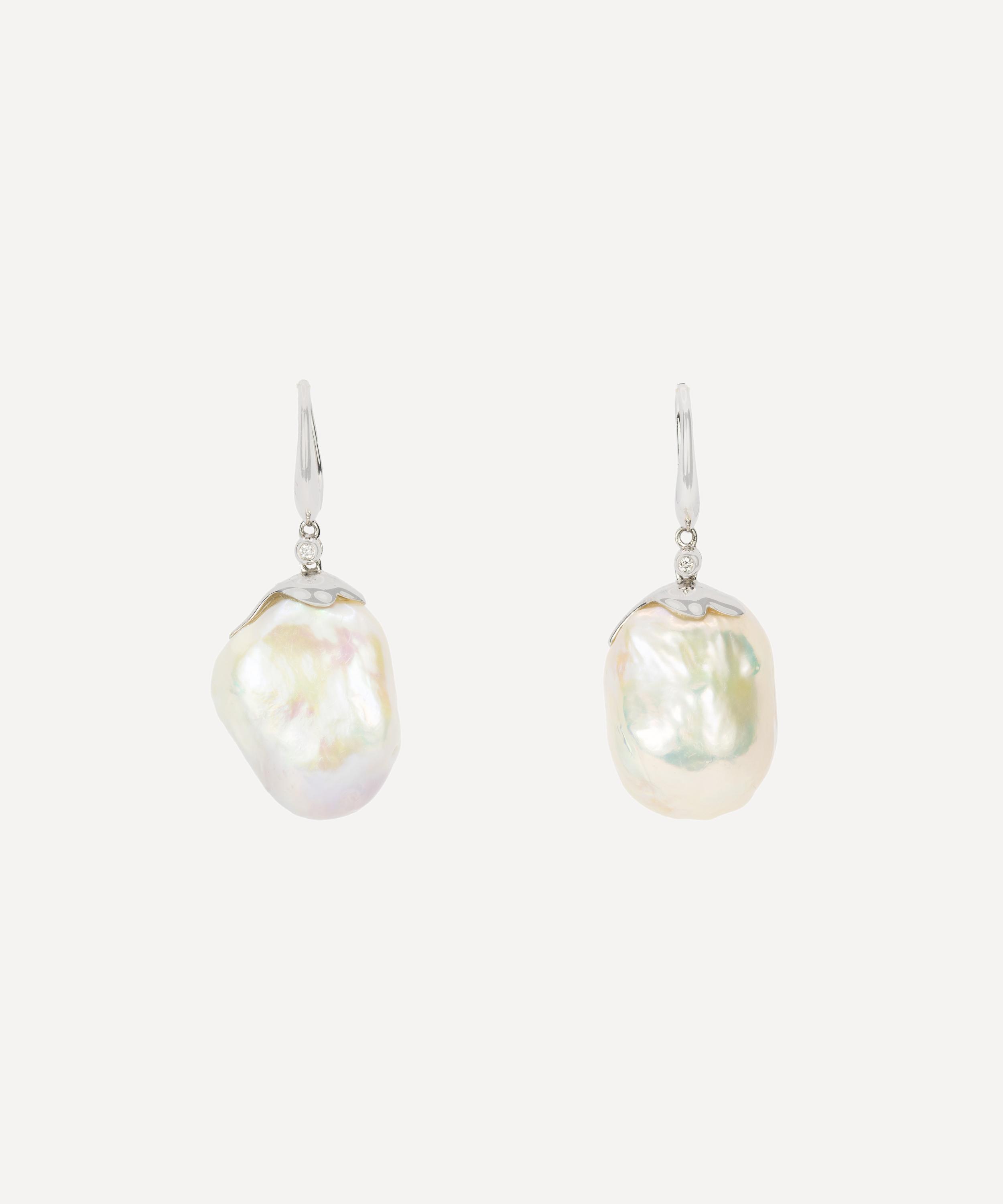 Kojis - 18ct White Gold South Sea Baroque Pearl Drop Earrings image number 0