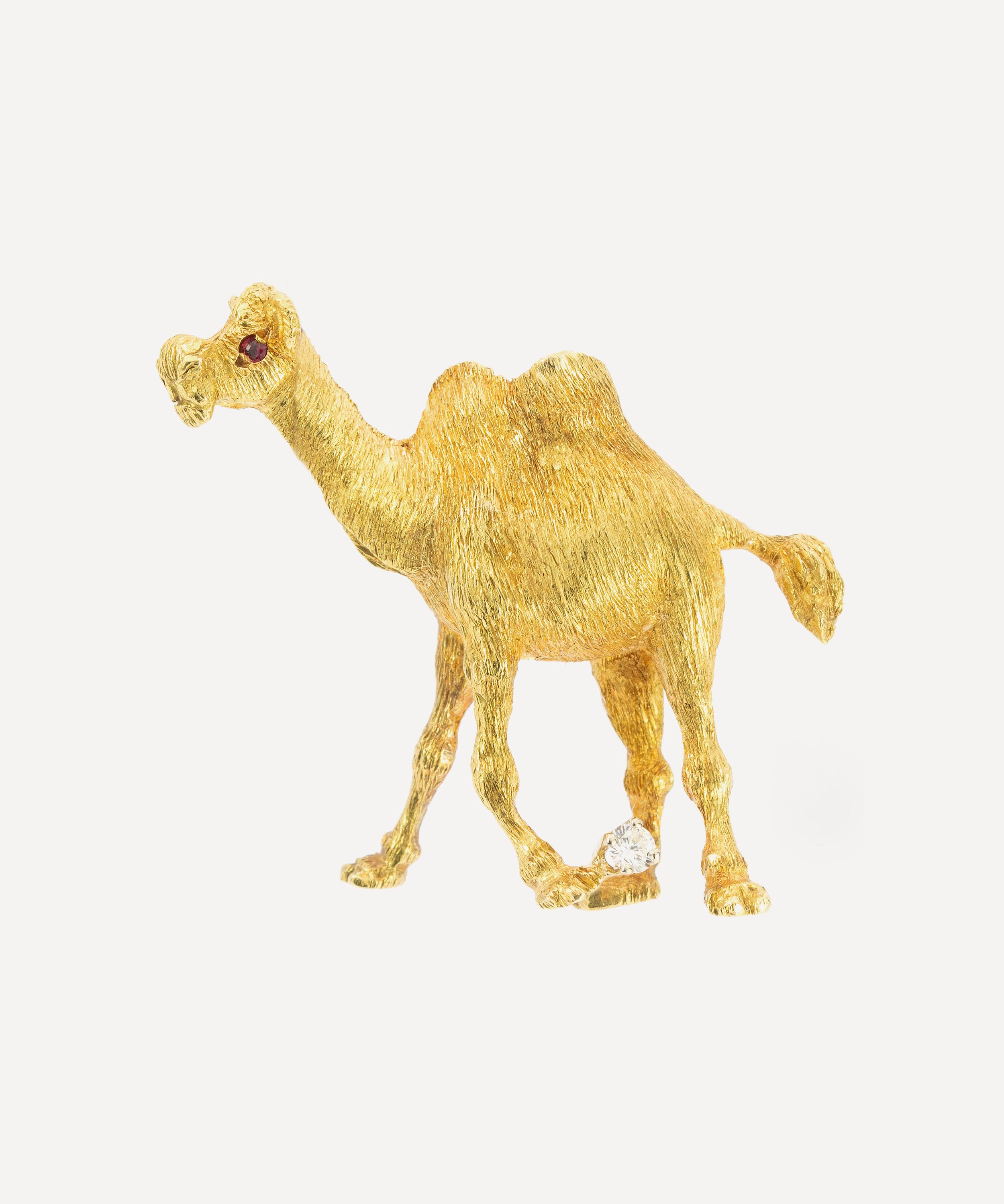 Kojis - 18ct Gold Ruby and Diamond Camel Brooch image number 0
