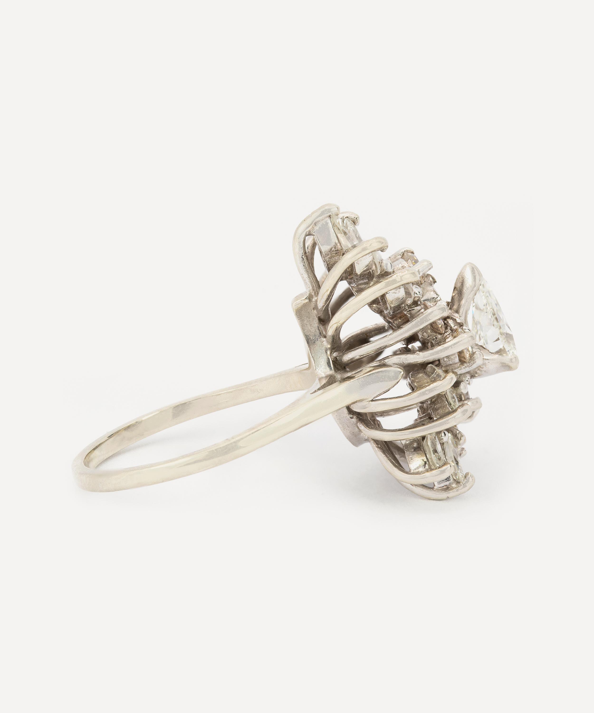 Kojis - 14ct White Gold Diamond Cocktail Ring image number 2