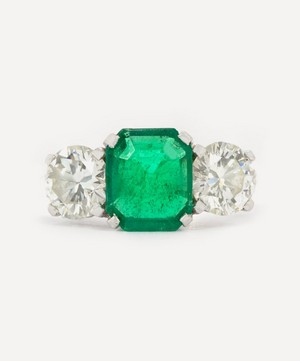 Kojis - Platinum Emerald and Diamond Five Stone Ring image number 0
