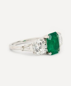 Kojis - Platinum Emerald and Diamond Five Stone Ring image number 2