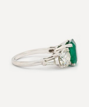 Kojis - Platinum Emerald and Diamond Five Stone Ring image number 3