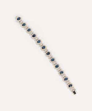 Kojis - 14ct White Gold Sapphire and Diamond Cluster Bracelet image number 1