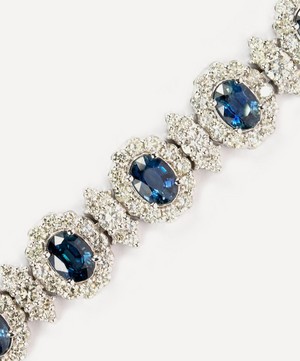 Kojis - 14ct White Gold Sapphire and Diamond Cluster Bracelet image number 2