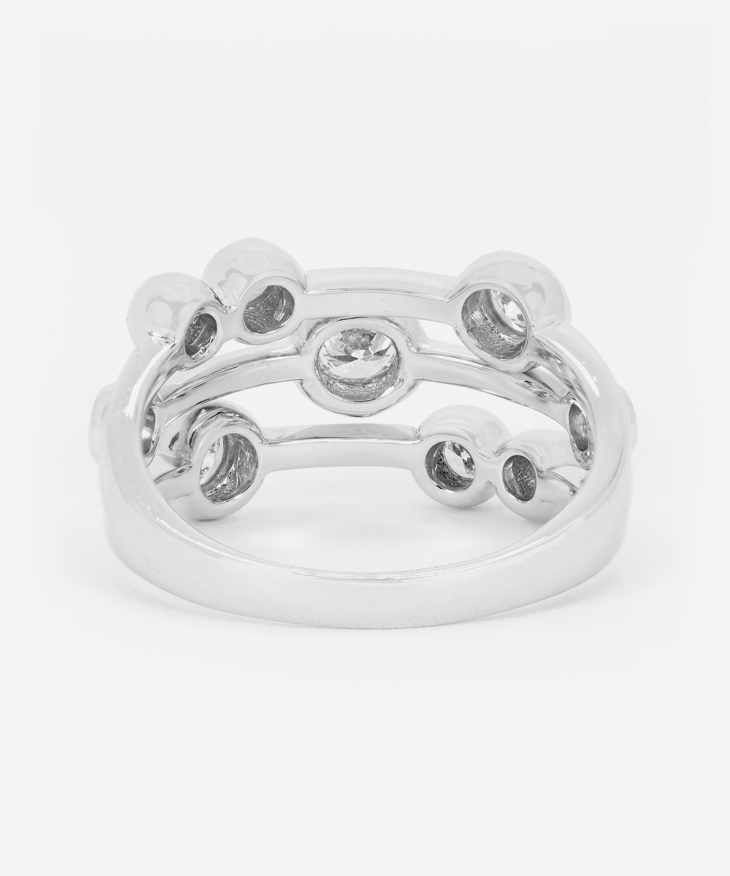 Kojis - 18ct White Gold Diamond Bubble Ring image number 2