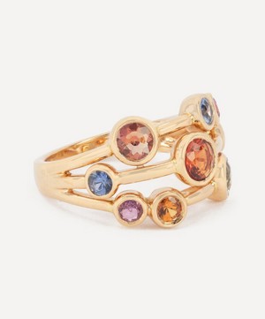 Kojis - 18ct Rose Gold Multi-Coloured Sapphire Bubble Ring image number 1