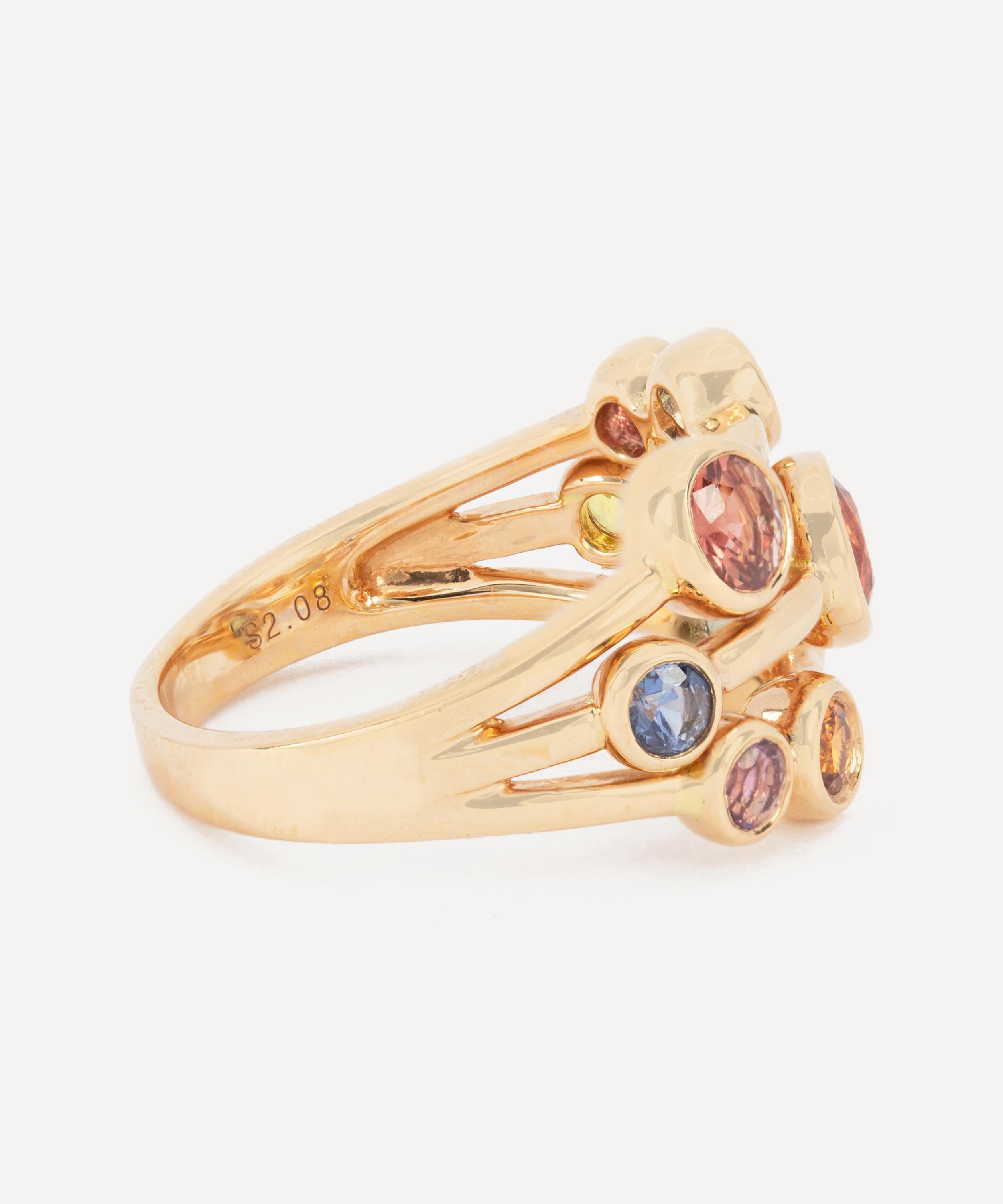 Kojis 18ct Rose Gold Multi-Coloured Sapphire Bubble Ring | Liberty