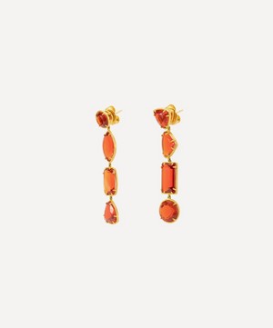 Kojis - 18ct Gold Fire Opal Drop Earrings image number 2