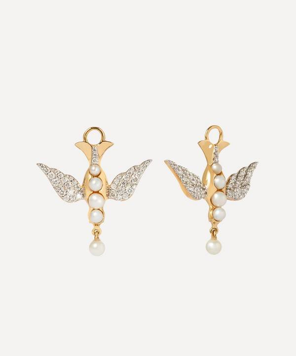 Annoushka - x Temperley 18ct Gold Pearl and Diamond Lovebirds Earring Drops image number 0