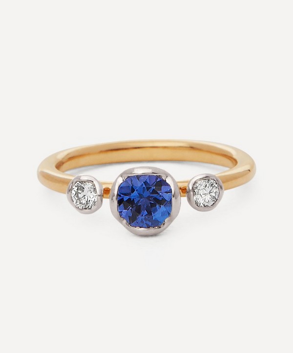 Annoushka - 18ct Gold and White Gold Marguerite Tanzanite and Diamond Engagement Ring image number null