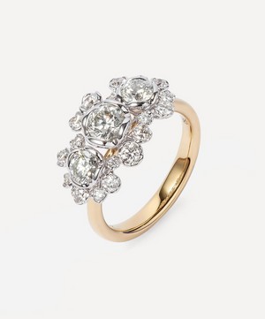 Annoushka - 18ct Gold and White Gold Marguerite 0.50ct Diamond Triple Flower Engagement Ring image number 2