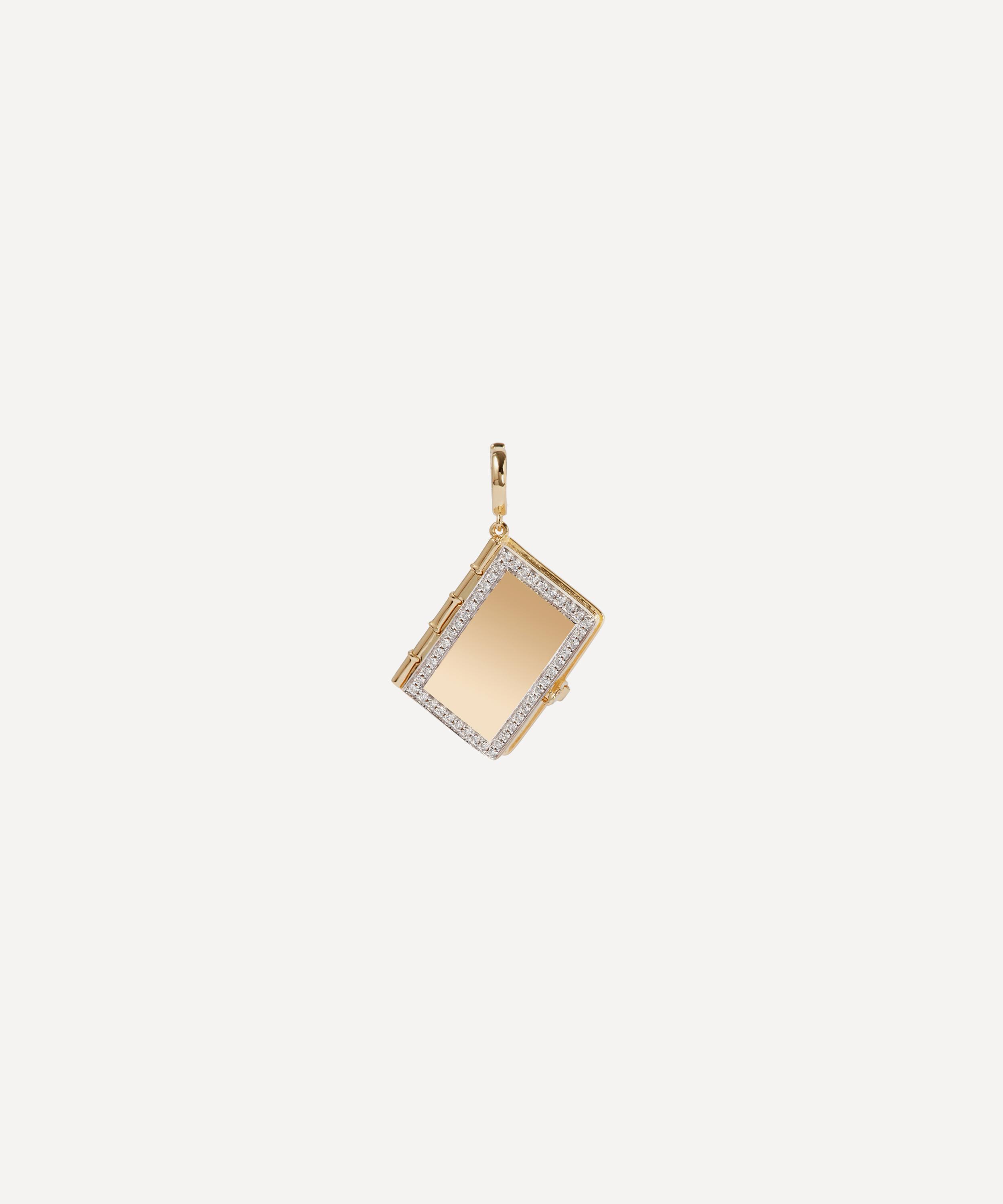 Annoushka - 18ct Gold Mythology Diamond Book Locket Charm image number 1
