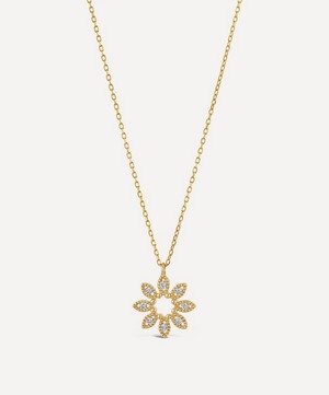 Dinny Hall - 14ct Gold Diamond Jasmine Flower Pendant Necklace image number 0