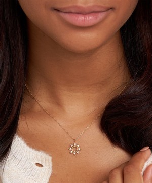 Dinny Hall - 14ct Gold Diamond Jasmine Flower Pendant Necklace image number 1