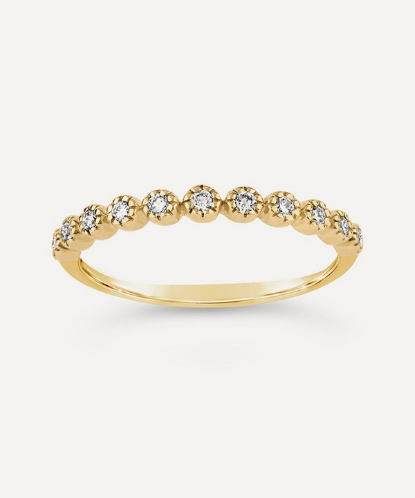 Dinny Hall - 14ct Gold Diamond Forget Me Not Half Eternity Ring image number null