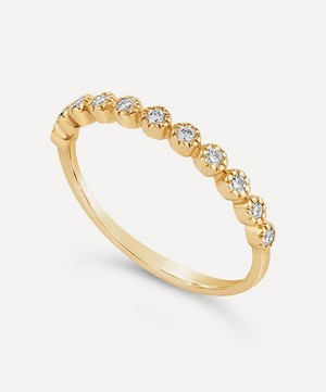 Dinny Hall - 14ct Gold Diamond Forget Me Not Half Eternity Ring image number 2