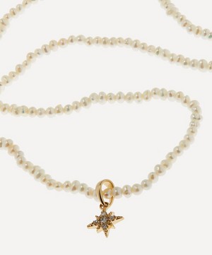 Mizuki - Small Diamond Star Dancing Pearl Necklace image number 2