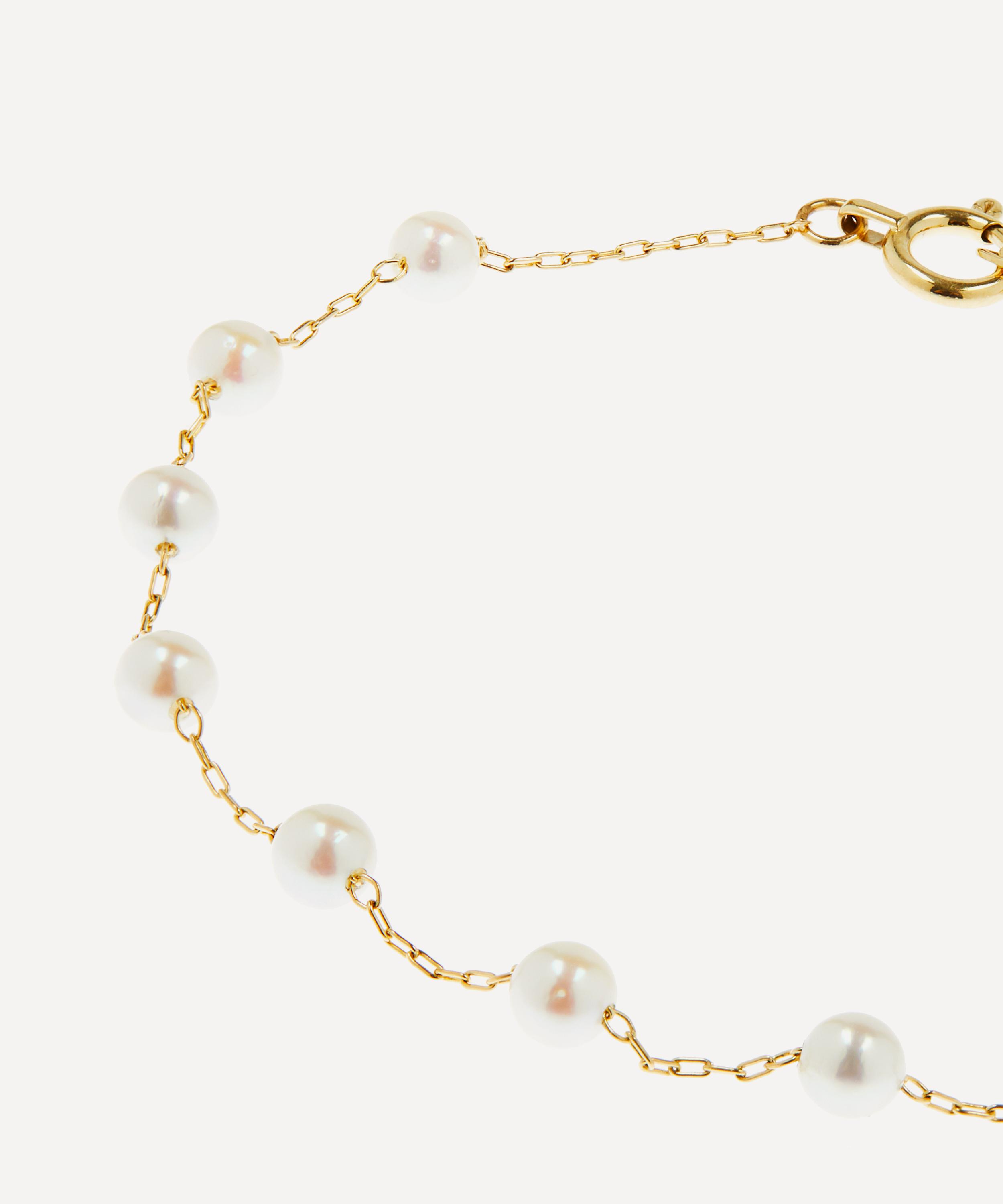 Mizuki - 14ct Gold Floating Pearl Chain Bracelet image number 3