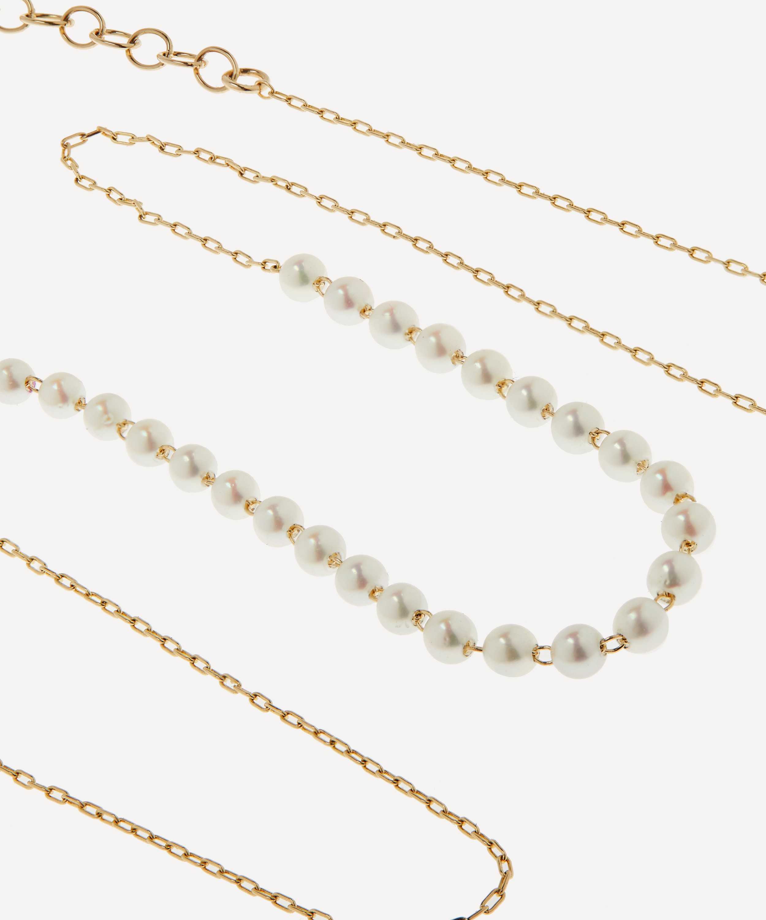 Mizuki - 14ct Gold Centred Baby Pearl Necklace image number 2