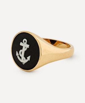 Ferian - 9ct Gold Wedgwood Anchor Round Signet Ring image number 2