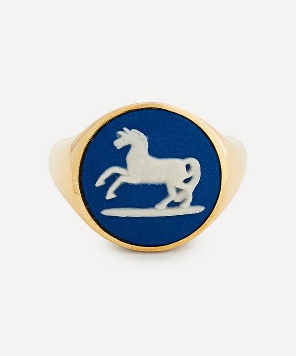 Ferian - 9ct Gold Wedgwood Prancing Horse Round Signet Ring