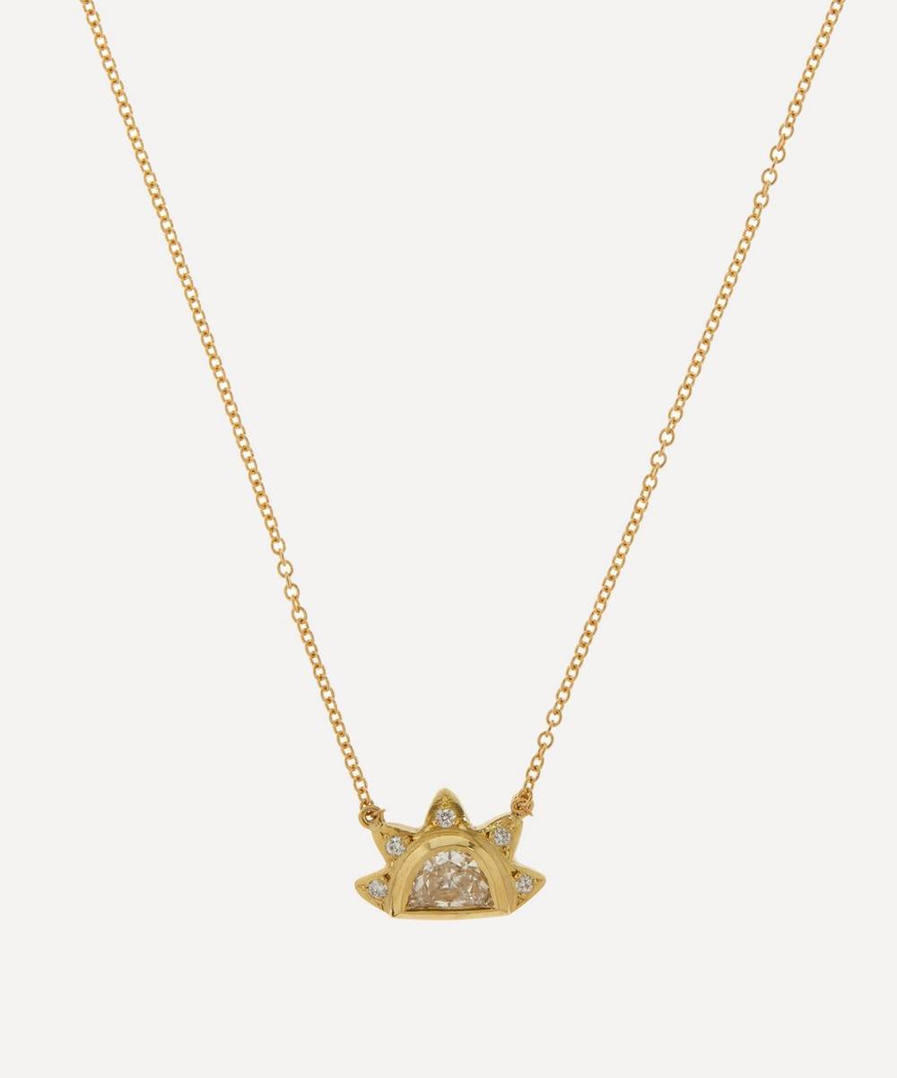 Brooke Gregson - 18ct Gold Diamond Sunbeam Pendant Necklace