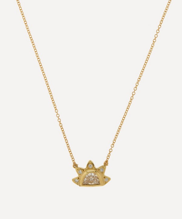 Brooke Gregson - 18ct Gold Diamond Sunbeam Pendant Necklace image number null